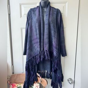 Lafayette 148 Cardigan Sweater Women's size Small 100% Merino Wool Tye Dye